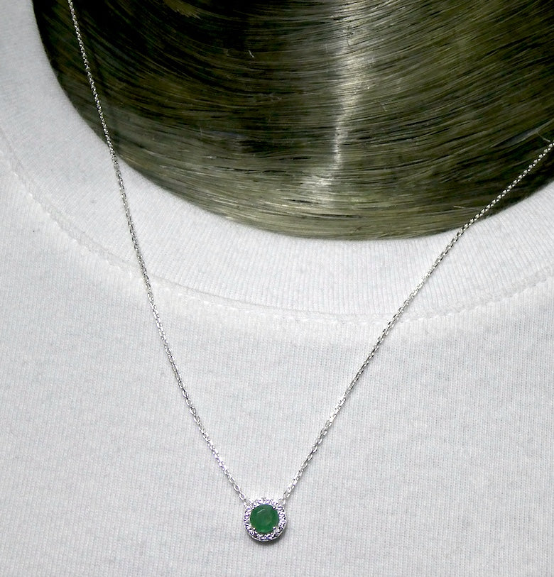 Dainty Genuine Emerald Necklace | 925 Sterling Silver | Creative Joy | Wisdom of the Heart | Genuine gems from Crystal Heart Melbourne Australia since 1986