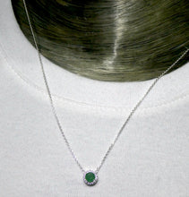 Load image into Gallery viewer, Dainty Genuine Emerald Necklace | 925 Sterling Silver | Creative Joy | Wisdom of the Heart | Genuine gems from Crystal Heart Melbourne Australia since 1986