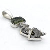 Moldavite over Nickel Iron Meteorite Pendant | Campo de Cielo | Chechia | 925 Sterling Silver | Space | Universal tConnection | Melbourne Australia since 1986