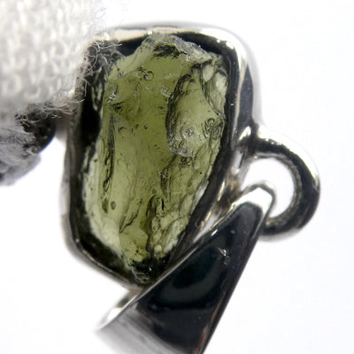 Moldavite over Nickel Iron Meteorite Pendant | Campo de Cielo | Chechia | 925 Sterling Silver | Space | Universal tConnection | Melbourne Australia since 1986