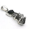 Moldavite over Nickel Iron Meteorite Pendant | Campo de Cielo | Chechia | 925 Sterling Silver | Space | Universal tConnection | Melbourne Australia since 1986