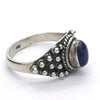 Lapis Lazuli Ring | Oval Cabochon | Sterling Silver | Gothic silver ball work |Meditation | Inner Truth | US Size 6, 7, 8 | Crystal Heart Melbourne  Oz est 1986