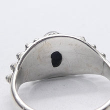 Load image into Gallery viewer, Lapis Lazuli Ring | Oval Cabochon | Sterling Silver | Gothic silver ball work |Meditation | Inner Truth | US Size 6, 7, 8 | Crystal Heart Melbourne  Oz est 1986