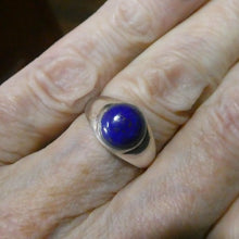 Load image into Gallery viewer, Lapis Lazuli Ring | Round Cabochon | Sterling Silver  Signet Style | Meditation | Inner Truth | US Size 7.5 | AUS O1/2 | Crystal Heart Melbourne  Oz est 1986