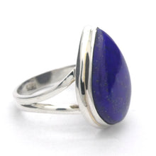 Load image into Gallery viewer, Lapis Lazuli Ring | Teardrop Cabochon | Sterling Silver | Meditation | Inner Truth | US Size 8.25 | AUS Q | Genuine Gems | Crystal Heart Melbourne Est 1986