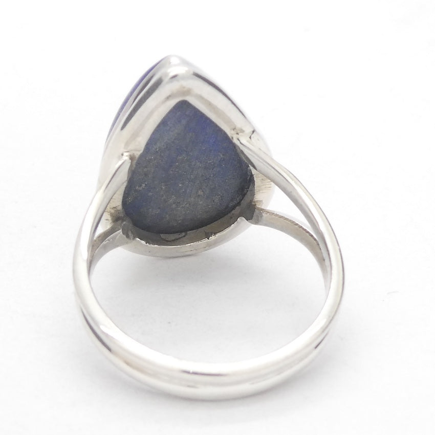 Lapis Lazuli Ring | Teardrop Cabochon | Sterling Silver | Meditation | Inner Truth | US Size 8.25 | AUS Q | Genuine Gems | Crystal Heart Melbourne Est 1986