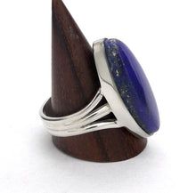 Load image into Gallery viewer, Lapis Lazuli Ring | Marquis Cabochon | Sterling Silver | Meditation | Inner Truth | US Size 9 | AUS R1/2 | Genuine Gems | Crystal Heart Melbourne Est 1986