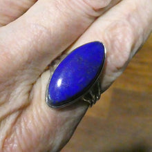Load image into Gallery viewer, Lapis Lazuli Ring | Marquis Cabochon | Sterling Silver | Meditation | Inner Truth | US Size 9 | AUS R1/2 | Genuine Gems | Crystal Heart Melbourne Est 1986