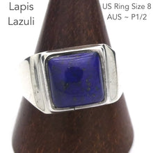 Load image into Gallery viewer, Lapis Lazuli Ring | Marquis Cabochon | Sterling Silver | Meditation | Inner Truth | US Size 8 | AUS P1/2 | Genuine Gems | Crystal Heart Melbourne Est 1986