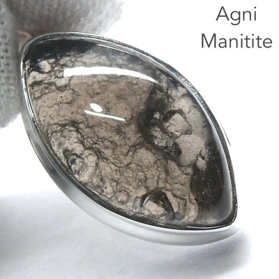Agni Manitite Pendant | Cabochon | Polished top but Raw Below | 925 Sterling Silver | Open back | Genuine Gems from Crystal Heart Melbourne since 1986