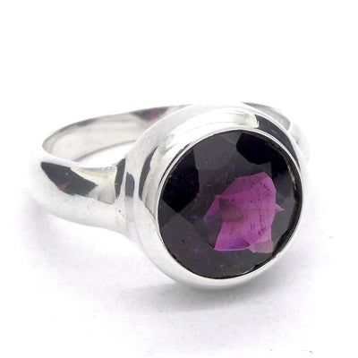 Red Violet Tourmaline Ring | Round Faceted | Rubellite | 925 Silver | US Size 7.5 | AUS Size O1/2 | Virgo Gemini Libra Taurus | Genuine Gems at Crystal Heart Melbourne est 1986