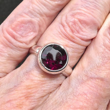 Load image into Gallery viewer, Red Violet Tourmaline Ring | Round Faceted | Rubellite | 925 Silver | US Size 7.5 | AUS Size O1/2 | Virgo Gemini Libra Taurus | Genuine Gems at Crystal Heart Melbourne est 1986
