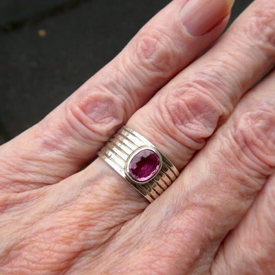 Tourmaline Ring, Pink Rubellite, Faceted Oval, 925 Sterling Silver, p2