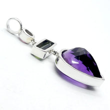 Load image into Gallery viewer, Amethyst and Tourmaline Pendant | 3 gorgeous stones | Fine 925 Sterling Silver  | Genuine Gems from Crystal Heart Melbourne Australia since 1986
