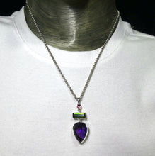 Load image into Gallery viewer, Amethyst and Tourmaline Pendant | 3 gorgeous stones | Fine 925 Sterling Silver  | Genuine Gems from Crystal Heart Melbourne Australia since 1986
