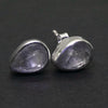 Moonstone Studs, Faceted Gemstones, 925 Sterling Silver