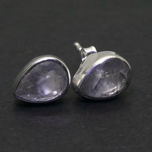 Load image into Gallery viewer, Moonstone Studs, Faceted Gemstones, 925 Sterling Silver