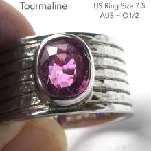 Load image into Gallery viewer, Tourmaline Ring, Pink Rubellite, Faceted Oval, 925 Sterling Silver, p2