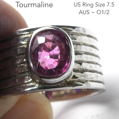 Tourmaline Ring, Pink Rubellite, Faceted Oval, 925 Sterling Silver, p2