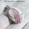 Rubellite Tourmaline Pendant | Pink Crystals in Milky Quartz | 925 Silver | Bezel Set Open Back | Love & Compassion | Genuine Gems Crystal Heart Melbourne 1986 