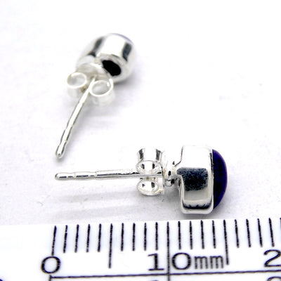 Charoite Stud Earrings | Teardrop Cabochon | 925 Sterling silver | Spiritual Powers | Courage on the Path | Genuine Gemstones Crystal Heart Australia est 1986