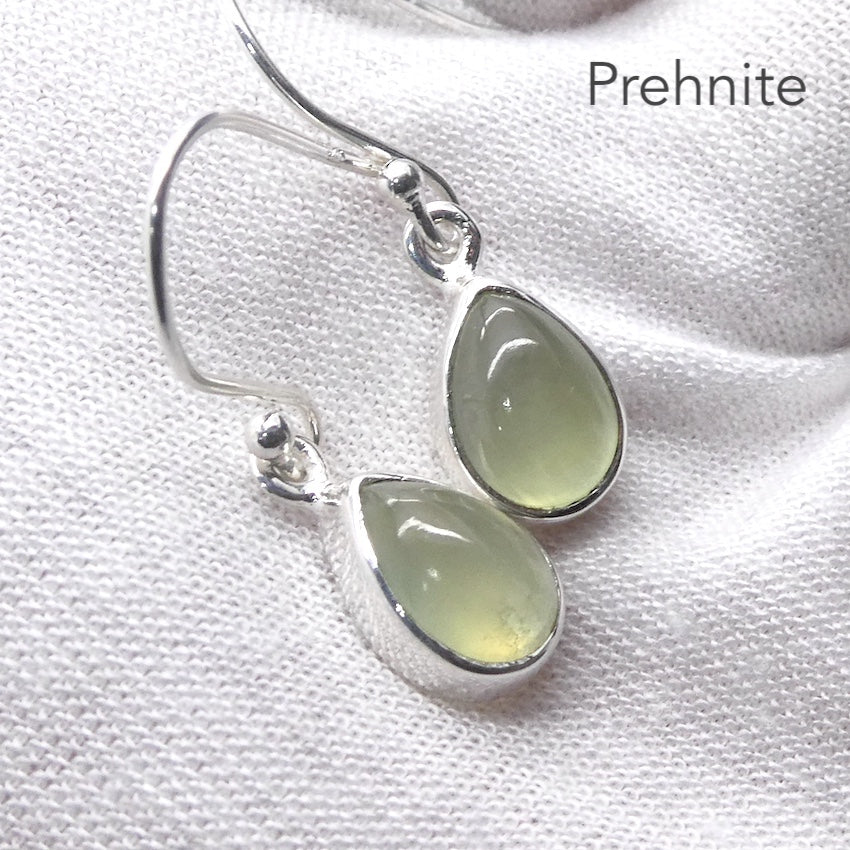 PPrehnite Earring | A Grade Marquis Cabochon | 925 Sterling Silver | Libra Star Stone | Genuine Gems from Crystal Heart Melbourne Australia since 1986