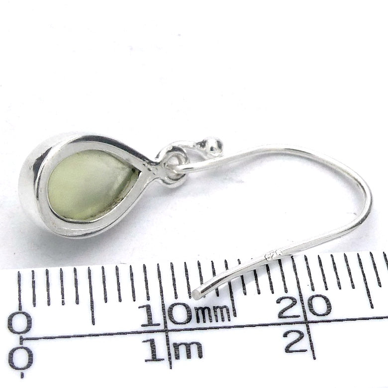 Prehnite Earring | A Grade Marquis Cabochon | 925 Sterling Silver | Libra Star Stone | Genuine Gems from Crystal Heart Melbourne Australia since 1986