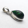 Black Opal Pendant | Ethiopian | Teardrop | Green Red Flashes | Simple Bezel Setting | Open Back | | 925 Silver | Genuine Gems from Crystal Heart Australia 1986