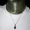 Black Opal Pendant | Ethiopian | Teardrop | Green Red Flashes | Simple Bezel Setting | Open Back | | 925 Silver | Genuine Gems from Crystal Heart Australia 1986