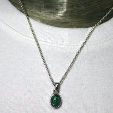 Load image into Gallery viewer, Ethiopian Black Opal Pendant, Oval Cabochon, 925 Sterling Silver