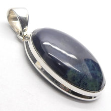 Load image into Gallery viewer, Vivianite Pendant | Oval Cabochon | 925 Sterling Silver | Bezel Set | Open Back | personal intuition | healing | Genuine Gems Crystal Heart Melbourne 1986