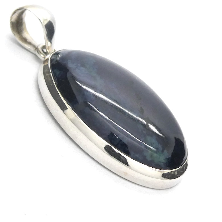 Vivianite Pendant | Oval Cabochon | 925 Sterling Silver | Bezel Set | Open Back | personal intuition | healing | Genuine Gems Crystal Heart Melbourne 1986