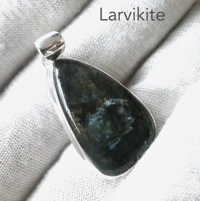Larvikite Pendant | Freeform Cabochon | 925 Sterling Silver | Enhances Psychic Abilities | Grounding &  Cleansing  | Crystal Heart Melbourne Australia est 1986