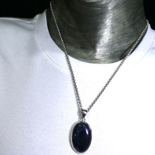 Load image into Gallery viewer, Vivianite Pendant | Oval Cabochon | 925 Sterling Silver | Bezel Set | Open Back | personal intuition | healing | Genuine Gems Crystal Heart Melbourne 1986