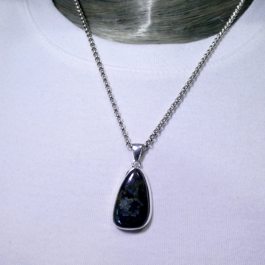 Larvikite Pendant | Freeform Cabochon | 925 Sterling Silver | Enhances Psychic Abilities | Grounding &  Cleansing  | Crystal Heart Melbourne Australia est 1986