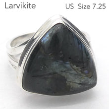 Load image into Gallery viewer, Larvikite Ring | Triangle | 925 Sterling Silver | US Size 7.25 | AUS Size O | Psychic Abilities | Grounding &amp; Cleansing  | Crystal Heart Melbourne est 1986