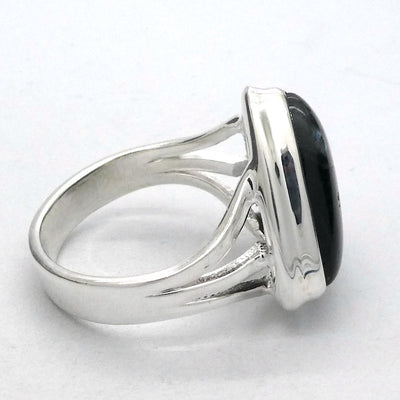 Larvikite Ring | Triangle | 925 Sterling Silver | US Size 7.25 | AUS Size O | Psychic Abilities | Grounding & Cleansing  | Crystal Heart Melbourne est 1986