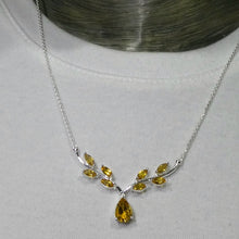 Load image into Gallery viewer, Citrine Gemstone Necklace | 9 Faceted AAA stones | Natural design | 925 Sterling Silver  | Genuine Gems from Crystal Heart Melbourne Australia since 1986
