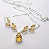 Citrine Gemstone Necklace | 9 Faceted AAA stones | Natural design | 925 Sterling Silver  | Genuine Gems from Crystal Heart Melbourne Australia since 1986
