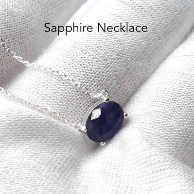 Sapphire Emerald Necklace | 925 Sterling Silver | Spiritual Dedication | Divine Support | Genuine gems from Crystal Heart Melbourne Australia since 1986