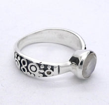 Load image into Gallery viewer, Moonstone Ring, Ethnic Band, Faceted Round, 925 Silver, gd2