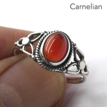 Load image into Gallery viewer, Carnelian Ring | Oval Cabochon | 925 Sterling  | Rope work &amp; Celtic Flower  | US size 5 | 6 | 7 | 8 | 9 | 10 | Leo Virgo Stone | Crystal Heart Melbourne est 1986