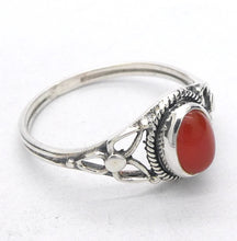 Load image into Gallery viewer, Carnelian Ring | Oval Cabochon | 925 Sterling  | Rope work &amp; Celtic Flower  | US size 5 | 6 | 7 | 8 | 9 | 10 | Leo Virgo Stone | Crystal Heart Melbourne est 1986