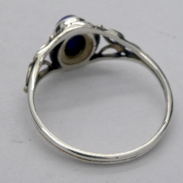 Lapis Lazuli Ring | Oval Cabochon | 925 Sterling  | Rope work & Celtic Flower  | US size 5 | 6 | 7 | 8 | 9 | 10 | Leo Virgo Stone | Crystal Heart Melbourne est 1986
