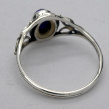 Load image into Gallery viewer, Lapis Lazuli Ring | Oval Cabochon | 925 Sterling  | Rope work &amp; Celtic Flower  | US size 5 | 6 | 7 | 8 | 9 | 10 | Leo Virgo Stone | Crystal Heart Melbourne est 1986