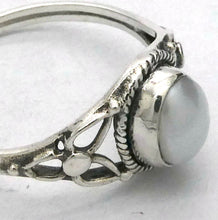 Load image into Gallery viewer, Freshwater Pearl Ring |  925 Sterling  | Rope work &amp; Celtic Flower  | US size 5 | 6 | 7 | 8 | 9 | 10 | Gemini  Cancer Stone | Crystal Heart Melbourne est 1986