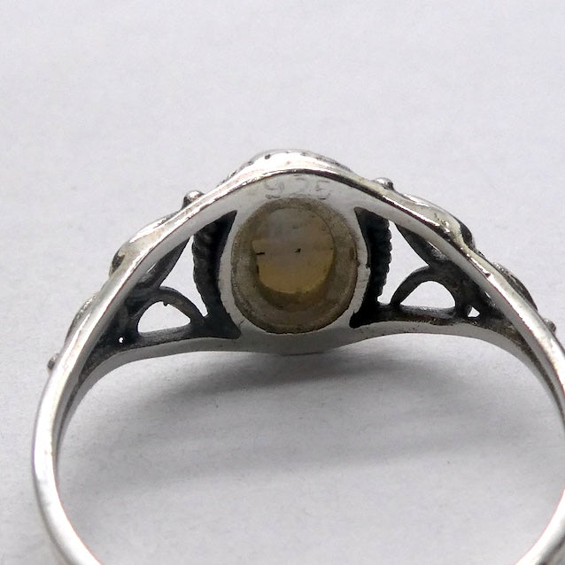 Freshwater Pearl Ring |  925 Sterling  | Rope work & Celtic Flower  | US size 5 | 6 | 7 | 8 | 9 | 10 | Gemini  Cancer Stone | Crystal Heart Melbourne est 1986
