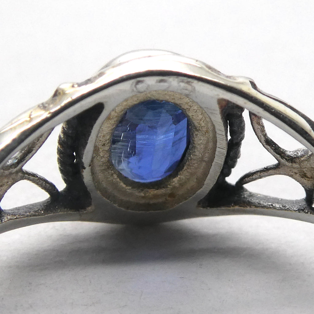 Kyanite Ring | 925 Sterling  | Sapphire Blue | Rope work & Celtic Flower  | US size 5 | 6 | 7 | 8 | 9 | 10 | Gemini  Cancer Stone | Crystal Heart Melbourne 1986