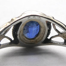 Load image into Gallery viewer, Kyanite Ring | 925 Sterling  | Sapphire Blue | Rope work &amp; Celtic Flower  | US size 5 | 6 | 7 | 8 | 9 | 10 | Gemini  Cancer Stone | Crystal Heart Melbourne 1986