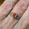 Carnelian Ring | Oval Cabochon | 925 Sterling  | Rope work & Celtic Flower  | US size 5 | 6 | 7 | 8 | 9 | 10 | Leo Virgo Stone | Crystal Heart Melbourne est 1986